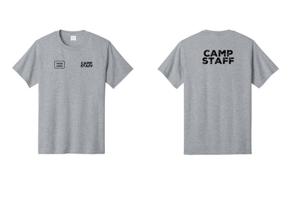 NYC Factory Unisex Custom Logo Camp Staff T-Shirt - CAMP STAFF + Your Logo + Back - Athletic Heather