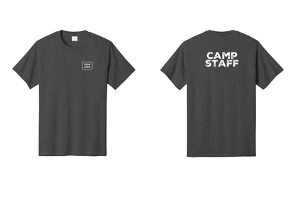 NYC Factory Custom Logo Camp Staff T-Shirt - Your Logo + Back - Dark Heather Grey