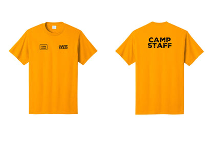 NYC Factory Custom Logo Camp Staff T-Shirt - CAMP STAFF + Your Logo + Back - Gold