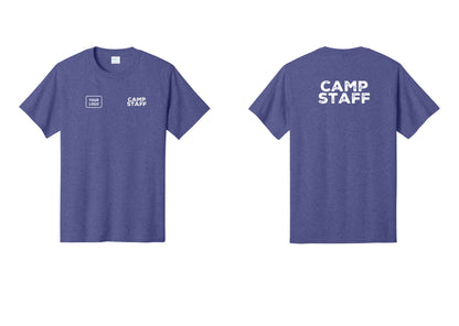 NYC Factory Custom Logo Camp Staff T-Shirt - CAMP STAFF + Your Logo + Back - Heather Purple