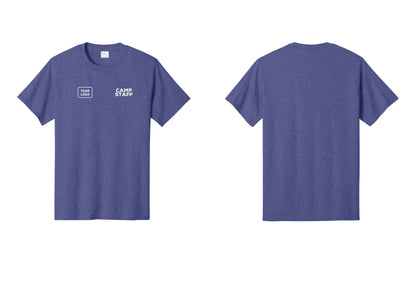 NYC Factory Unisex Custom Logo Camp Staff T-Shirt - CAMP STAFF + Your Logo - Heather Purple