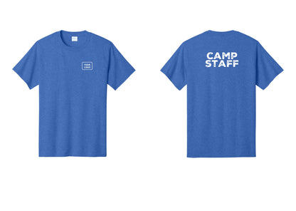 NYC Factory Custom Logo Camp Staff T-Shirt - Your Logo + Back - Heather Royal