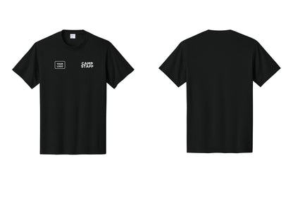 NYC Factory Unisex Custom Logo Camp Staff T-Shirt - CAMP STAFF + Your Logo - Black