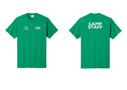 NYC Factory Custom Logo Camp Staff T-Shirt - CAMP STAFF + Your Logo + Back - Kelly