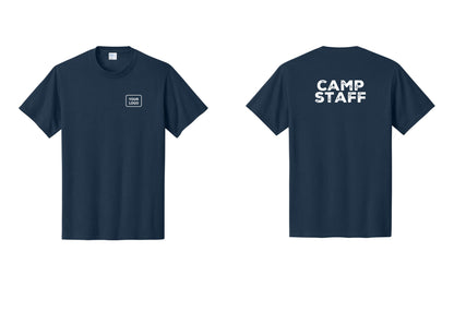 NYC Factory Custom Logo Camp Staff T-Shirt - Your Logo + Back - Navy