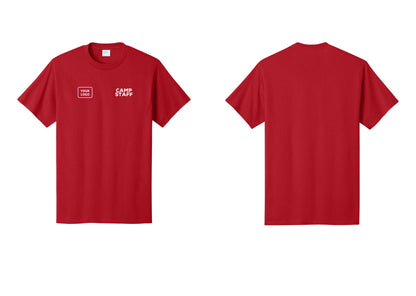 NYC Factory Custom Logo Camp Staff T-Shirt - CAMP STAFF + Your Logo - Red