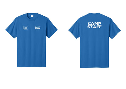 NYC Factory Custom Logo Camp Staff T-Shirt - CAMP STAFF + Your Logo + Back - Royal