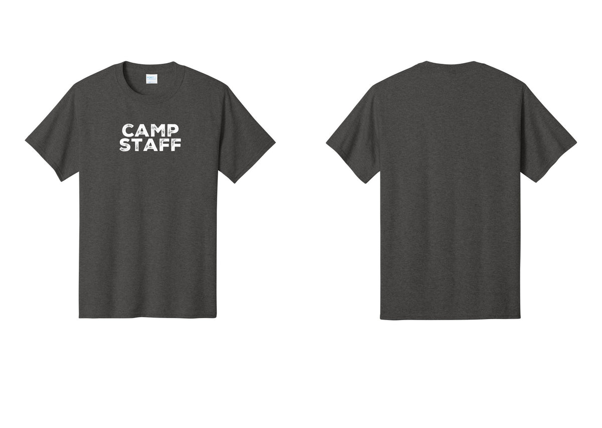 NYC Factory Unisex Camp Staff Charcoal T-Shirt - Front Only - Dark Heather Grey