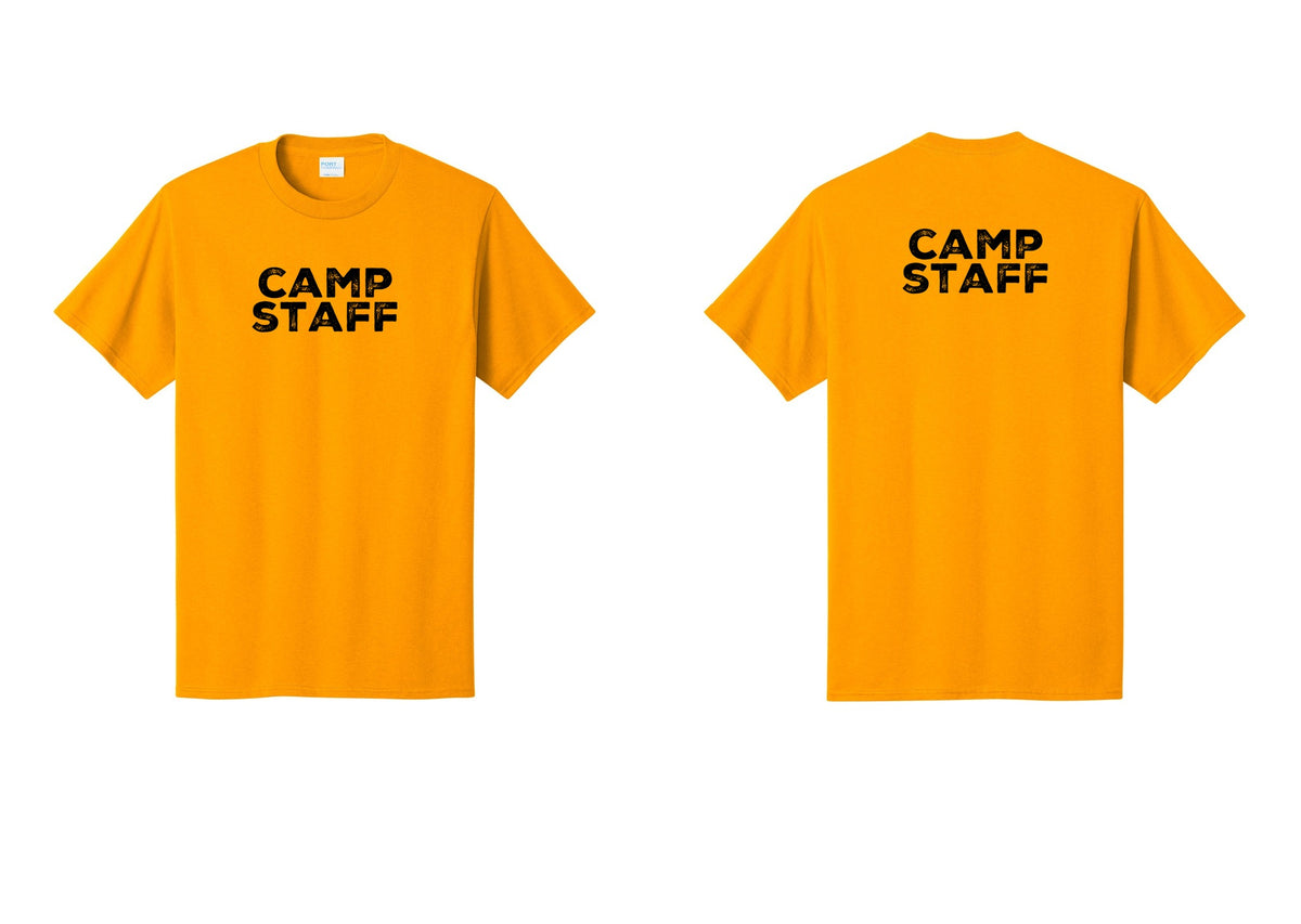 NYC Factory Camp Staff T-Shirt - Front + Back - Gold