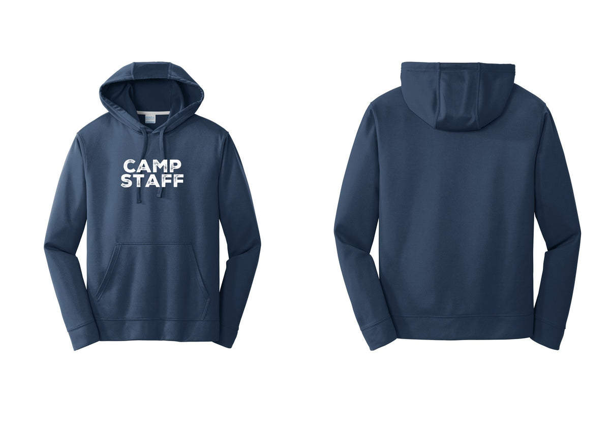 NYC Factory Camp Staff Performance Hooded Fleece Pullover Sweatshirt (Rustic) - Front Only - Navy