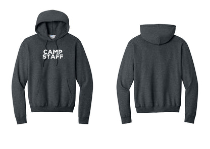 NYC Factory Camp Staff Cotton Fleece Pullover Hoodie (Rustic) - Front Only - Dark Heather Grey