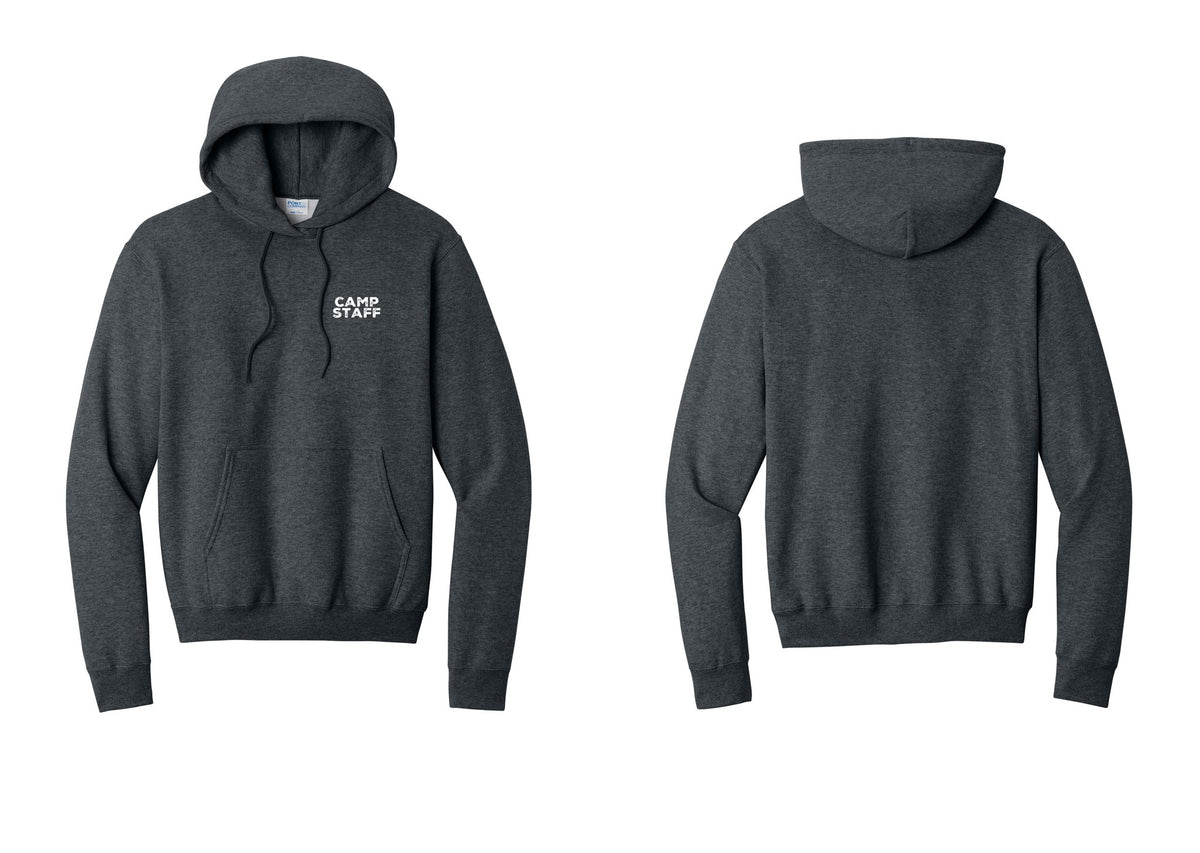 NYC Factory Camp Staff Cotton Fleece Pullover Hoodie (Rustic) - Chest Only - Dark Heather Grey