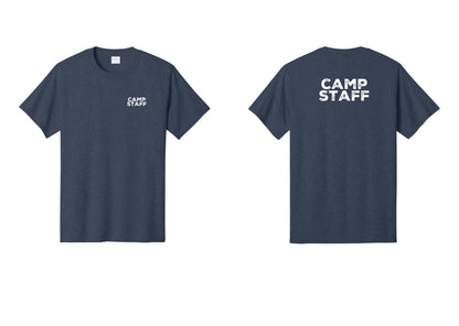 NYC Factory Unisex Camp Staff Charcoal T-Shirt - Chest + Back - Heather Navy