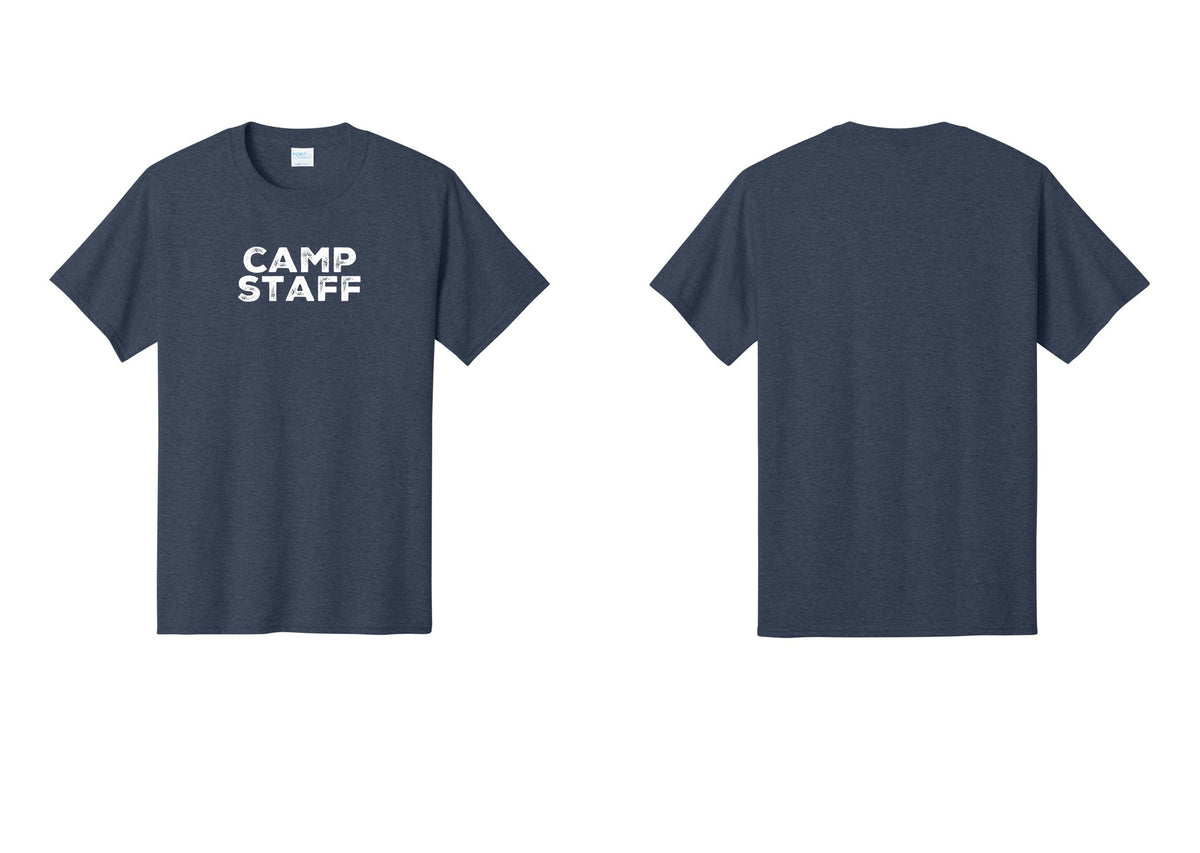 NYC Factory Unisex Camp Staff Charcoal T-Shirt - Front Only - Heather Navy