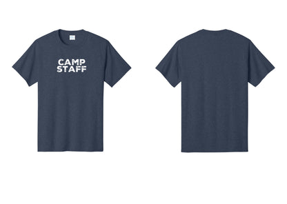 NYC Factory Unisex Camp Staff Charcoal T-Shirt - Front Only - Heather Navy