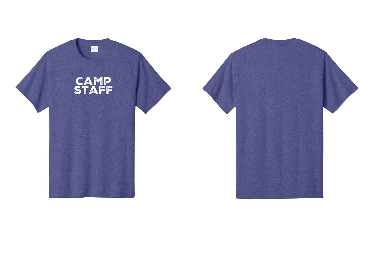 NYC Factory Unisex Camp Staff Charcoal T-Shirt - Front Only - Heather Purple