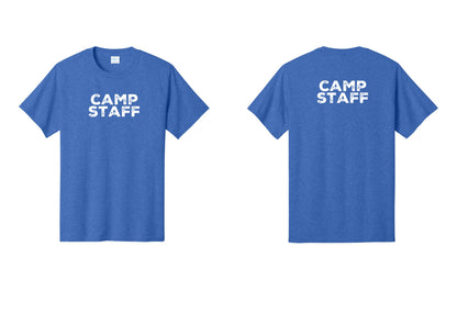 NYC Factory Camp Staff T-Shirt - Front + Back - Heather Royal