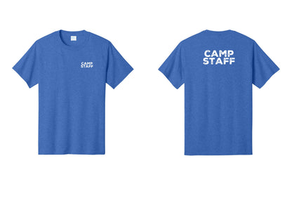 NYC Factory Unisex Camp Staff Charcoal T-Shirt - Chest + Back - Heather Royal