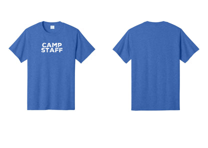 NYC Factory Unisex Camp Staff Charcoal T-Shirt - Front Only - Heather Royal