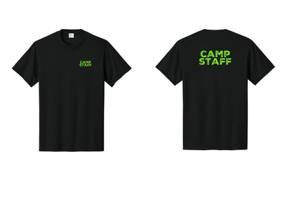 NYC Factory Camp Staff T-Shirt - Chest + Back - Black / Neon