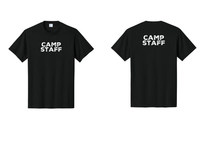 NYC Factory Unisex Camp Staff Charcoal T-Shirt - Front + Back - Black