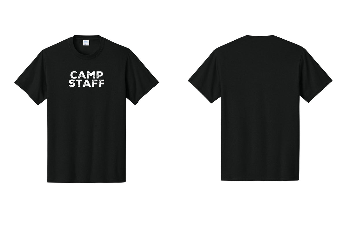NYC Factory Unisex Camp Staff Charcoal T-Shirt - Front Only - Black