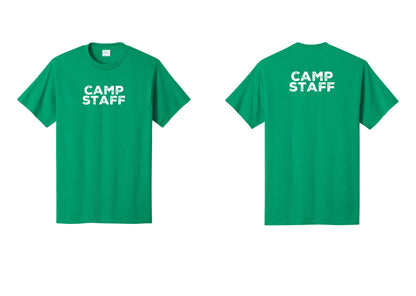 NYC Factory Unisex Camp Staff Charcoal T-Shirt - Front + Back - Kelly