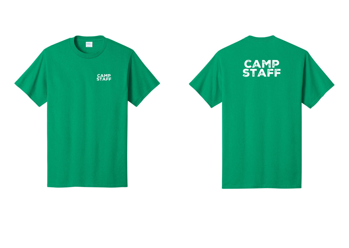 NYC Factory Unisex Camp Staff Charcoal T-Shirt - Chest + Back - Kelly