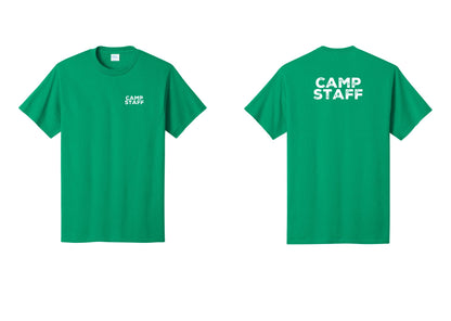 NYC Factory Unisex Camp Staff Charcoal T-Shirt - Chest + Back - Kelly