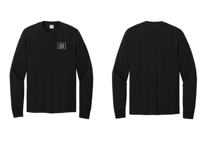 NYC Factory Custom Logo Camp Staff Cotton Long Sleeve T-Shirt (Rustic) - Your Logo Only - Black