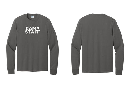 NYC Factory Camp Staff Cotton Long Sleeve T-Shirt (Rustic) - Front Only - Charcoal