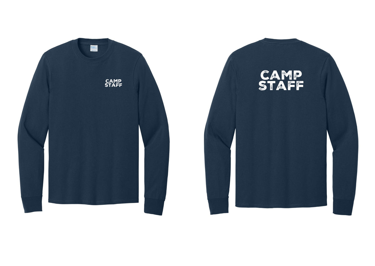 NYC Factory Camp Staff Cotton Long Sleeve T-Shirt (Rustic) - Chest + Back - Navy