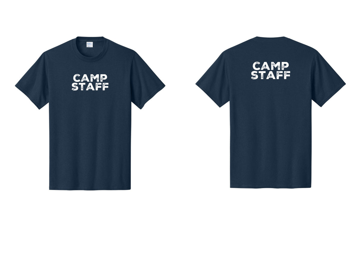 NYC Factory Unisex Camp Staff Charcoal T-Shirt - Front + Back - Navy