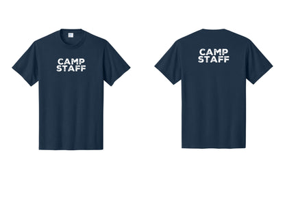 NYC Factory Unisex Camp Staff Charcoal T-Shirt - Front + Back - Navy