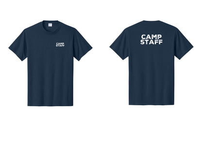 NYC Factory Unisex Camp Staff Charcoal T-Shirt - Chest + Back - Navy