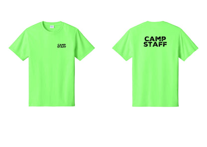 NYC Factory Camp Staff T-Shirt - Chest + Back - Neon Green