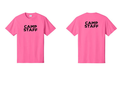 NYC Factory Camp Staff T-Shirt - Front + Back - Neon Pink