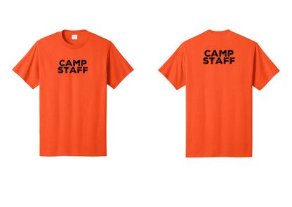 NYC Factory Unisex Camp Staff Charcoal T-Shirt - Front + Back - Orange