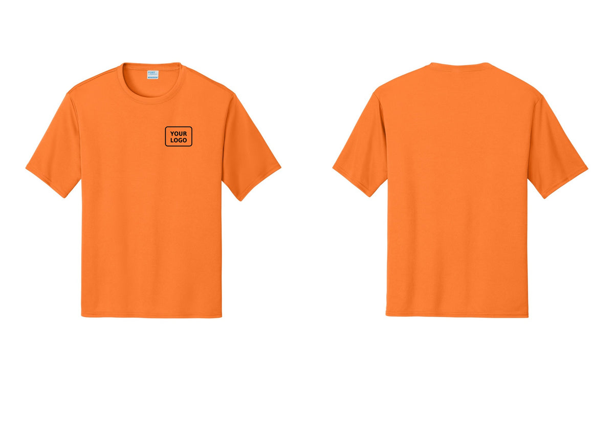 NYC Factory Custom Logo Camp Staff Performance T-Shirt (Rustic) - Your Logo Only - Neon Orange