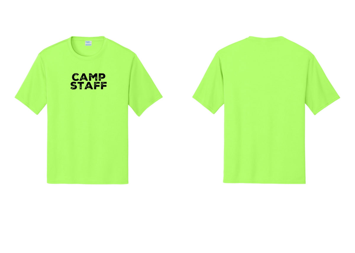 NYC Factory Camp Staff Performance T-Shirt (Rustic) - Front Only - Neon Green