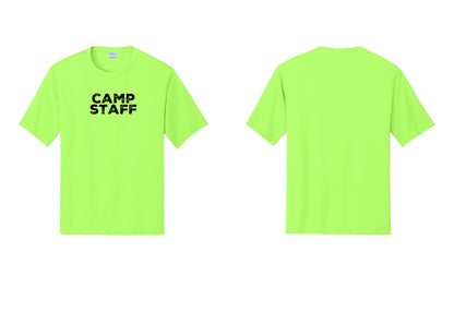 NYC Factory Camp Staff Performance T-Shirt (Rustic) - Front Only - Neon Green