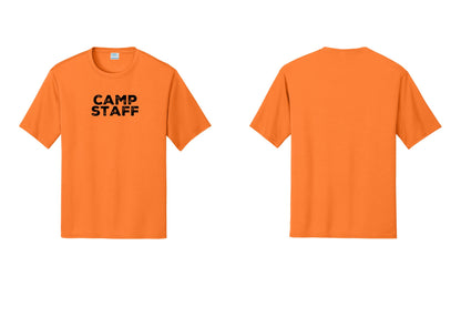 NYC Factory Camp Staff Performance T-Shirt (Rustic) - Front Only - Neon Orange
