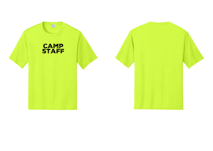 NYC Factory Camp Staff Performance T-Shirt (Rustic) - Front Only - Neon Yellow