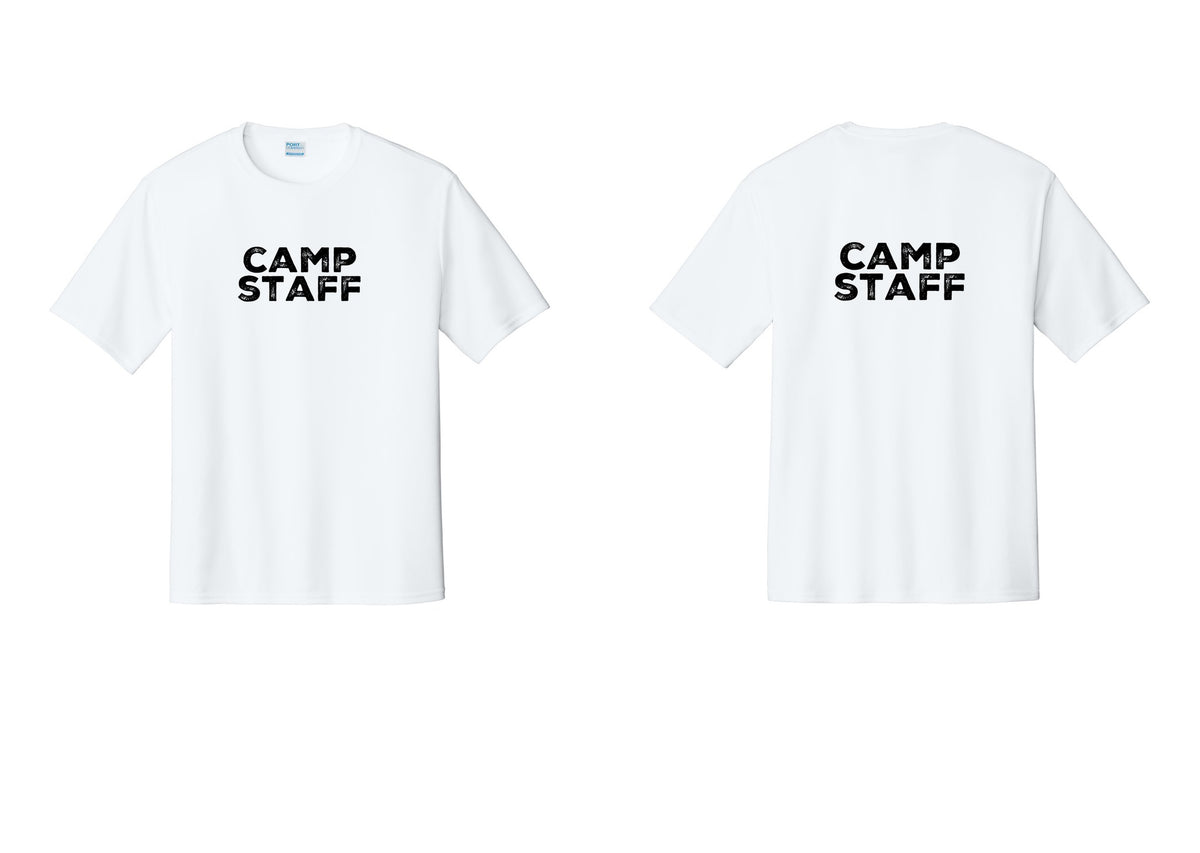 NYC Factory Camp Staff Performance T-Shirt (Rustic) - Front + Back - White