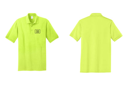 NYC Factory Custom Logo Camp Staff Polo Shirt (Rustic) - Your Logo Only - Safety Green
