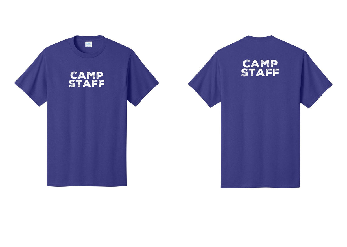 NYC Factory Unisex Camp Staff Charcoal T-Shirt - Front + Back - Purple