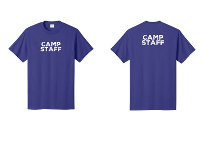 NYC Factory Unisex Camp Staff Charcoal T-Shirt - Front + Back - Purple