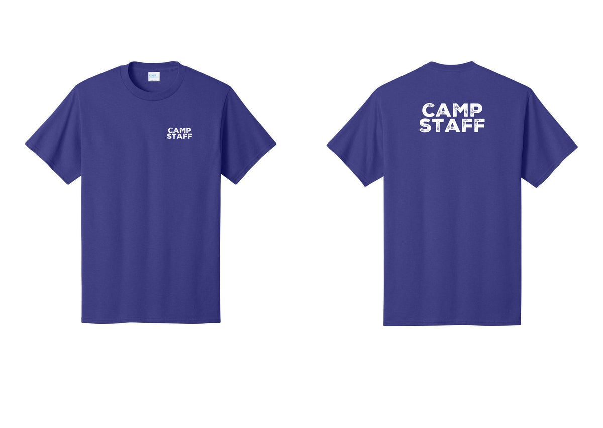 NYC Factory Unisex Camp Staff Charcoal T-Shirt - Chest + Back - Purple