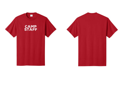 NYC Factory Unisex Camp Staff Charcoal T-Shirt - Front Only - Red