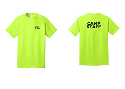 NYC Factory Camp Staff T-Shirt - Chest + Back - Safety Green